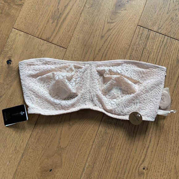 Wacoal Halo Lace Strapless Underwire Bra Nude Sand Size 36DD - Picture 7 of 11